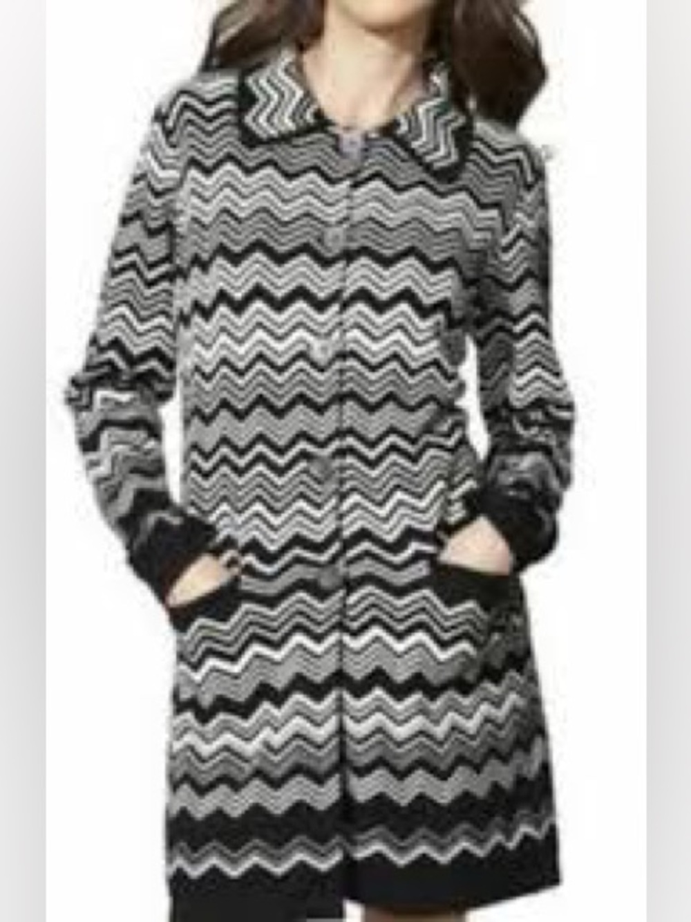 Missoni x Target Black & White Chevron Knit Sweater Coat | VTG| hard to find!